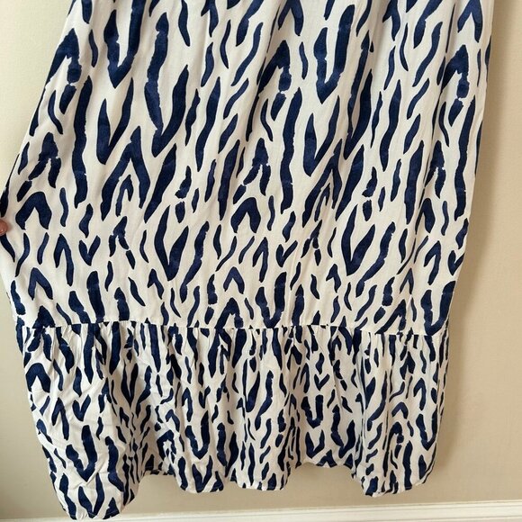 La Mer Luxe Off The Shoulder Navy Blue White Pattern Maxi Dress Size Small - Picture 2 of 7